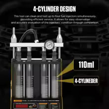 AUTOOL Car Fuel Injector Cleaner Tester EFI MPI SFI Ultrasonic AUTO Tester Cleaning Machine Cleaner Tester 110V-230V CT150