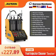 AUTOOL Car Fuel Injector Cleaner Tester EFI MPI SFI Ultrasonic AUTO Tester Cleaning Machine Cleaner Tester 110V-230V CT150