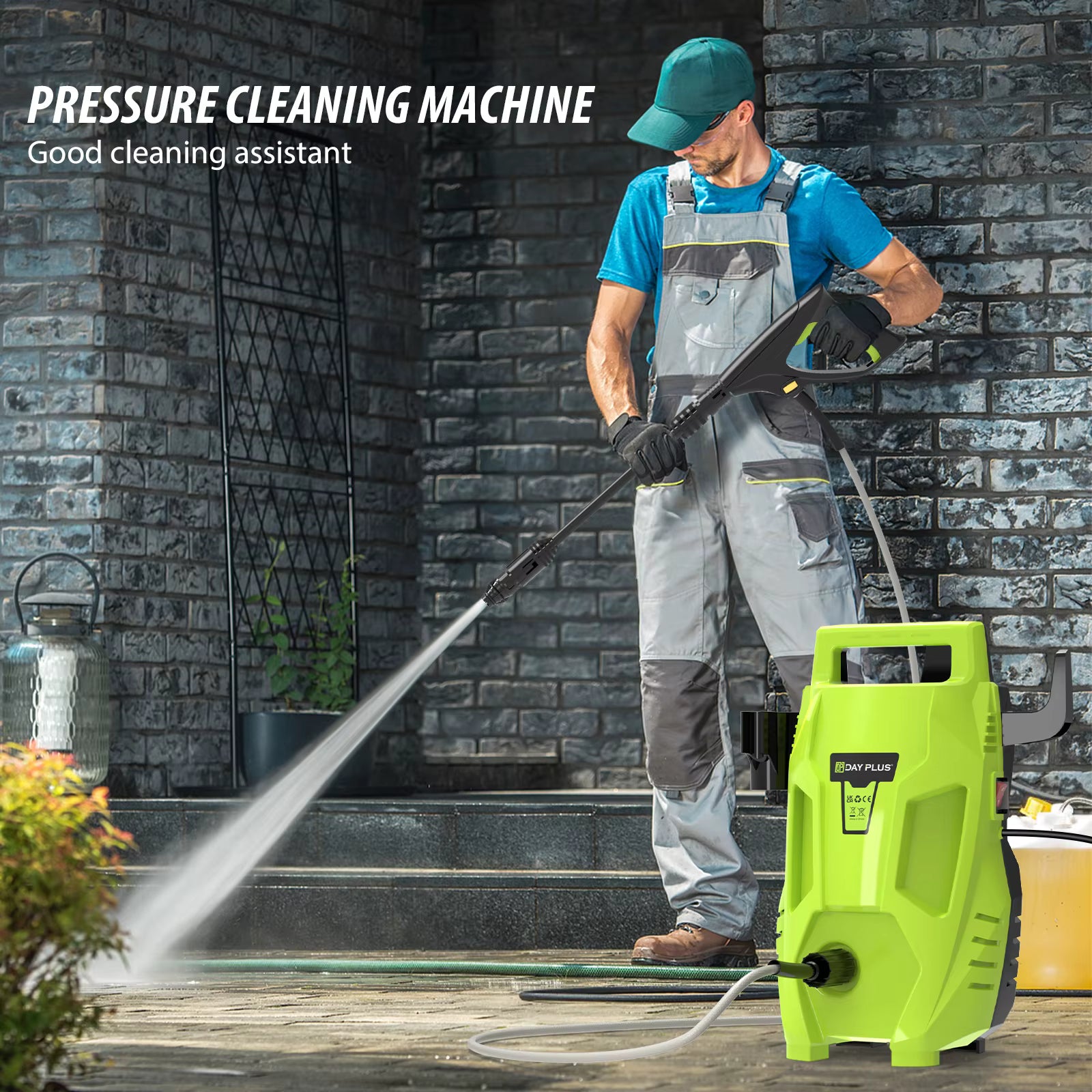 2050PSI Electric High Pressure Washer, 1.6GPM 2300W Washer with 1-180° Adjustable Nozzle and Detergent Tank for Cleaning Car