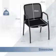 Waiting Room Chair Set of 2 Office Guest Chairs w/Mesh Backrest