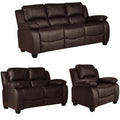 Valerie Brown Leather Modern 3+2+1 Seater Sofa Set